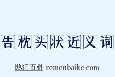 告枕头状近义词是什么意思的图片